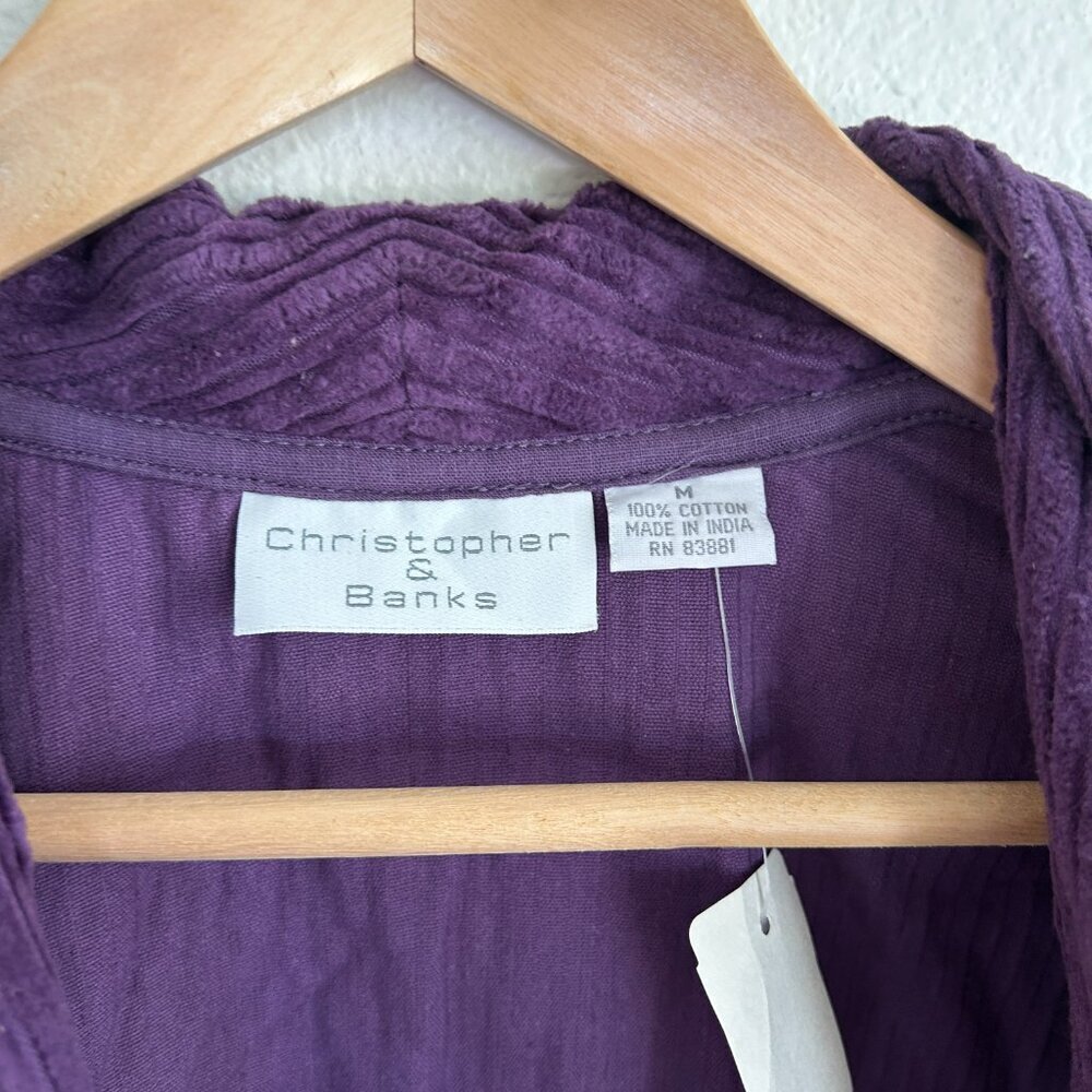 Vtg Christopher & Banks Jacket M Purple Crop Chenille Bolero Blazer NEW - Picture 11 of 12